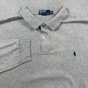Polo‎ Ralph Lauren Long Sleeve Polo Shirt Mens 2XLT Tall Gray Cotton